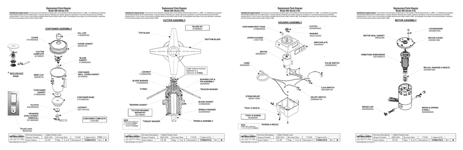 Diagram Diagram and Parts List for 990  Hamilton Beach Blender